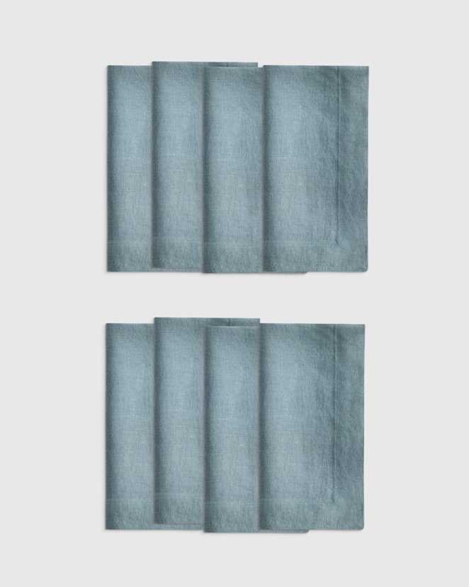 Ocean European Linen Wide-Hem Napkins (Set of 8)