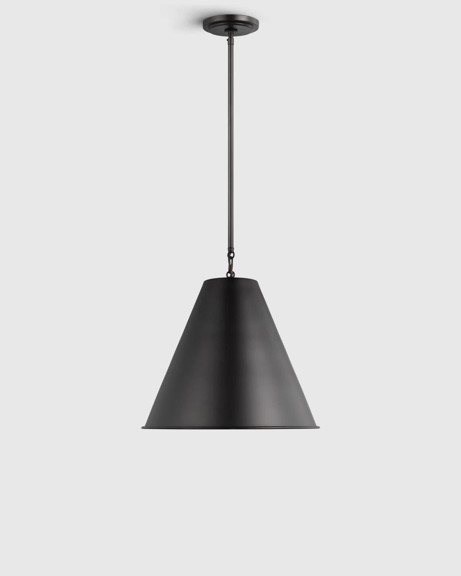 Black Tapered Steel Shade Pendant Light