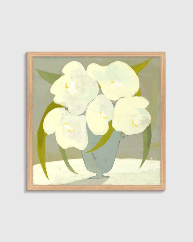 Oak Vase with White Flowers by Marco Marella