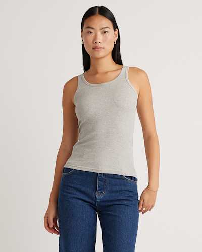 Organic Cotton Micro-Rib Scoop Neck Tank