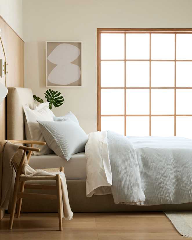 Mist Organic Airy Gauze Duvet Cover