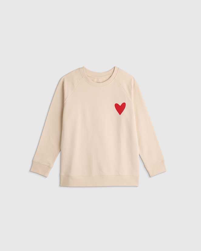 Heart Graphic Organic Cotton French Terry Crew Neck Sweatshirt