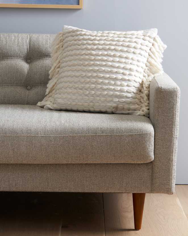 Ivory Dana Wool Fringe Pillow Cover