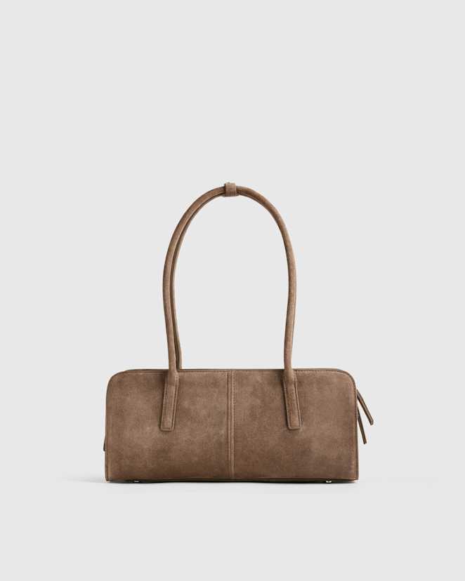 Pebble Italian Suede East-West Shoulder Bag