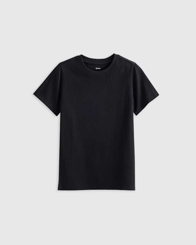 Black 100% Organic Cotton Jersey Short Sleeve Tee