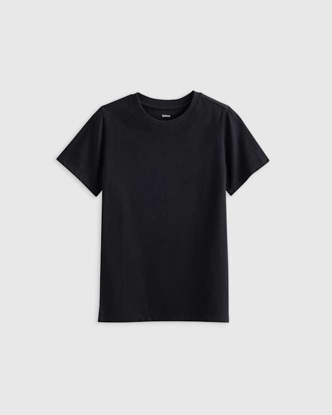 Black 100% Organic Cotton Jersey Short Sleeve Tee