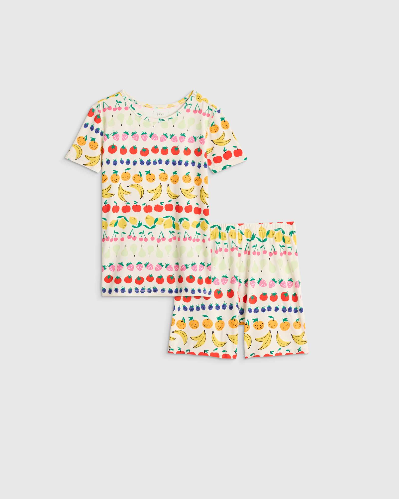 Fruit Stripe Bamboo Short Sleeve and Shorts Pajama Set