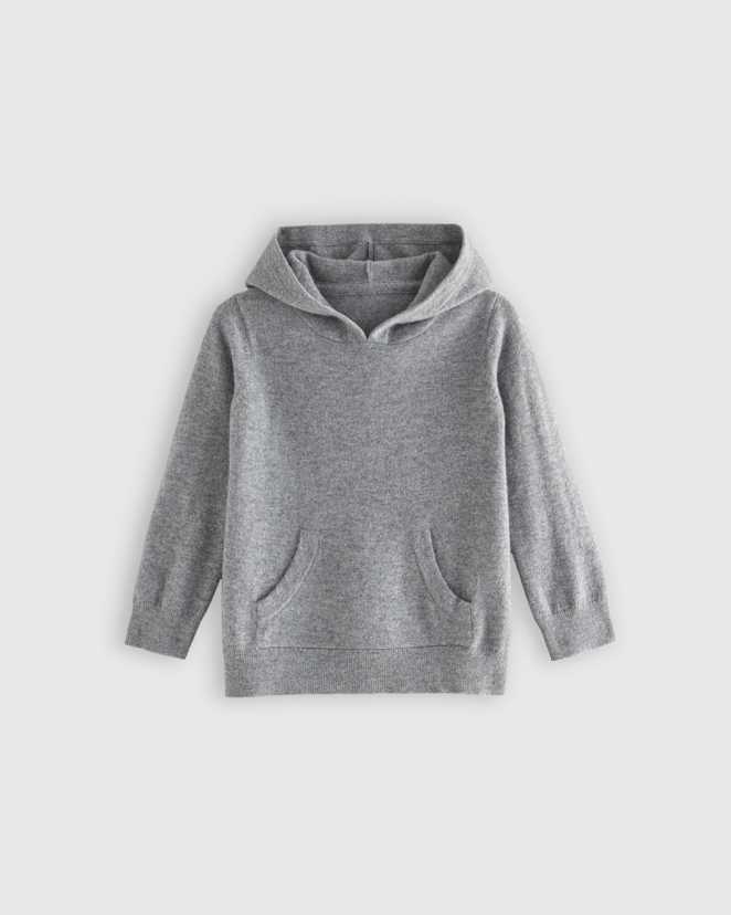 Heather Grey Washable Cashmere Hoodie