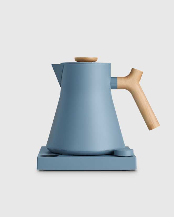Hazy Blue with Maple Fellow Corvo EKG Pro Electric Kettle