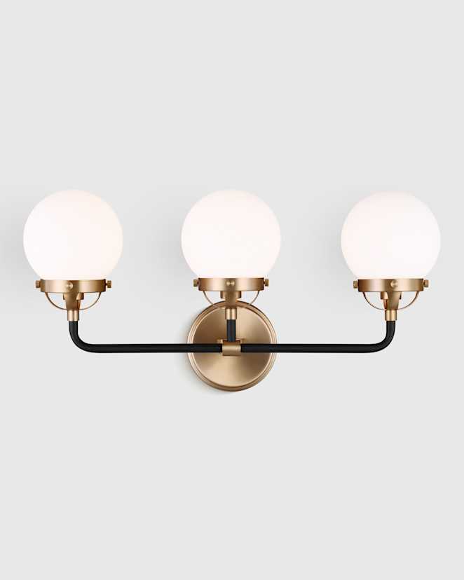 Black Triple Globe Steel Sconce