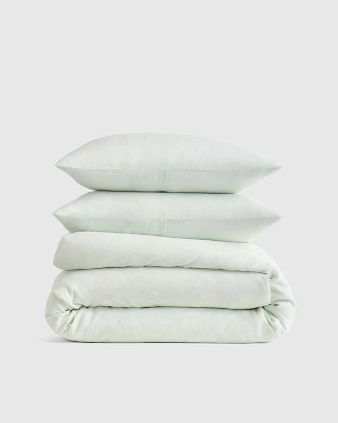 Mint European Linen Duvet Cover Set
