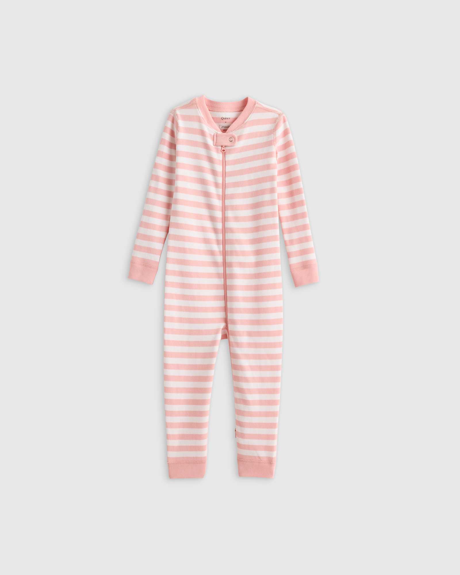pink-stripe 100% Organic Cotton One Piece Pajama