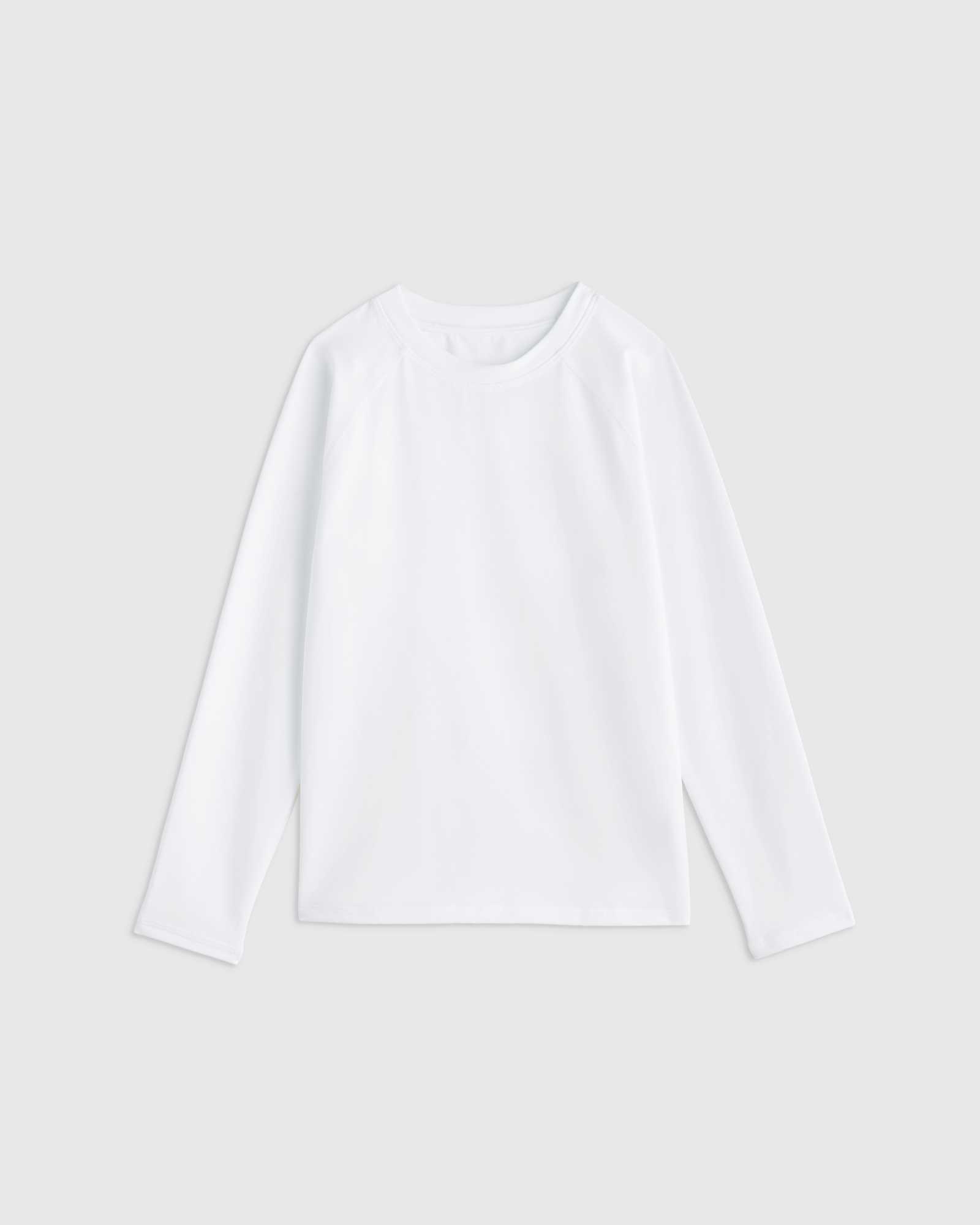 white Long Sleeve Raglan Rash Guard