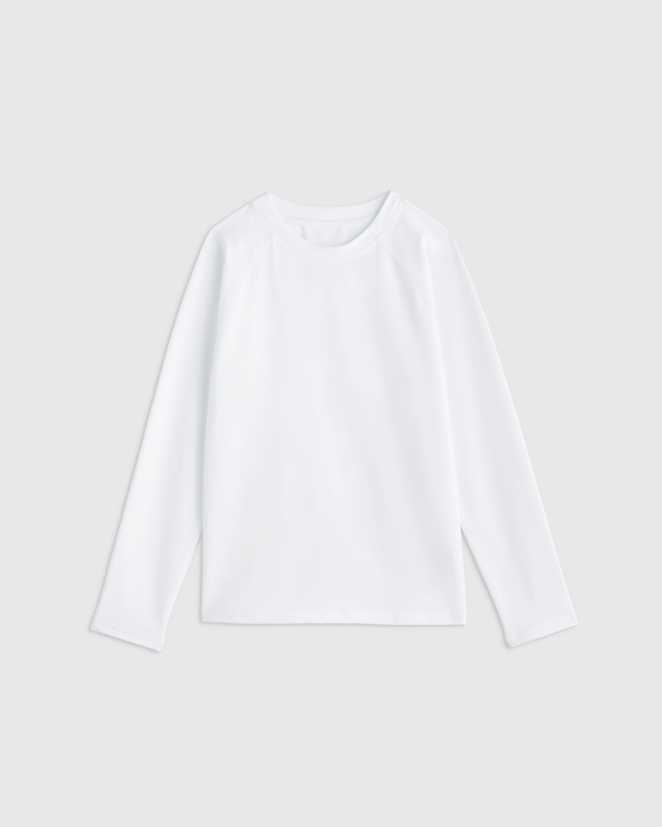 White Long Sleeve Raglan Rash Guard