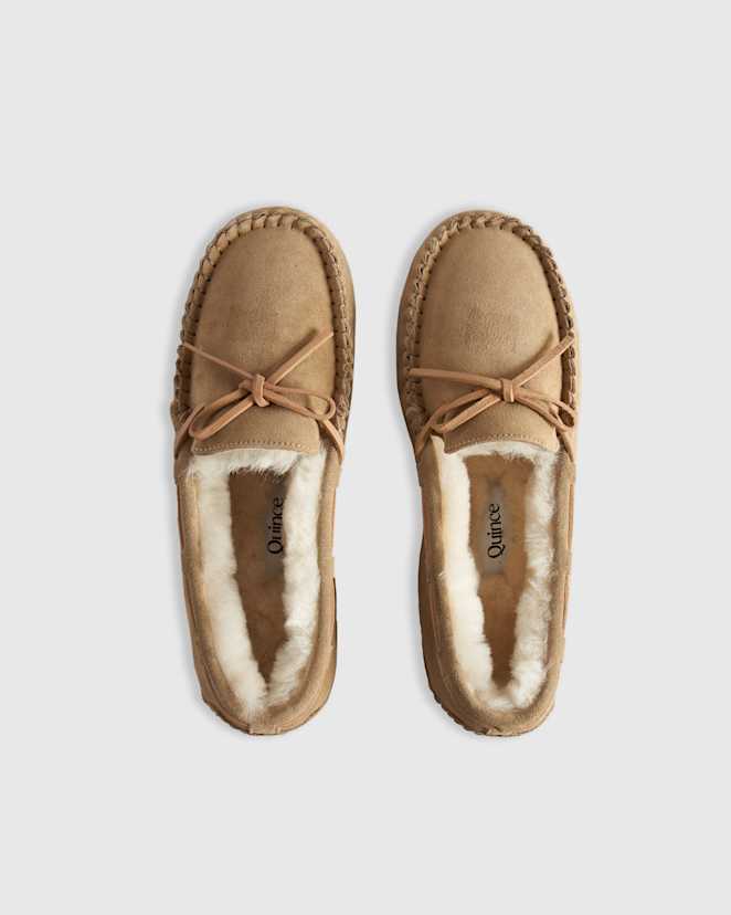 Tan Australian Shearling Moccasin Slipper