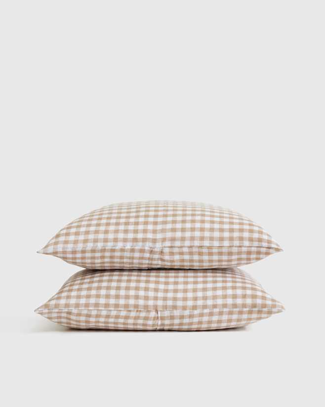 Cafe Gingham European Linen Sham Set