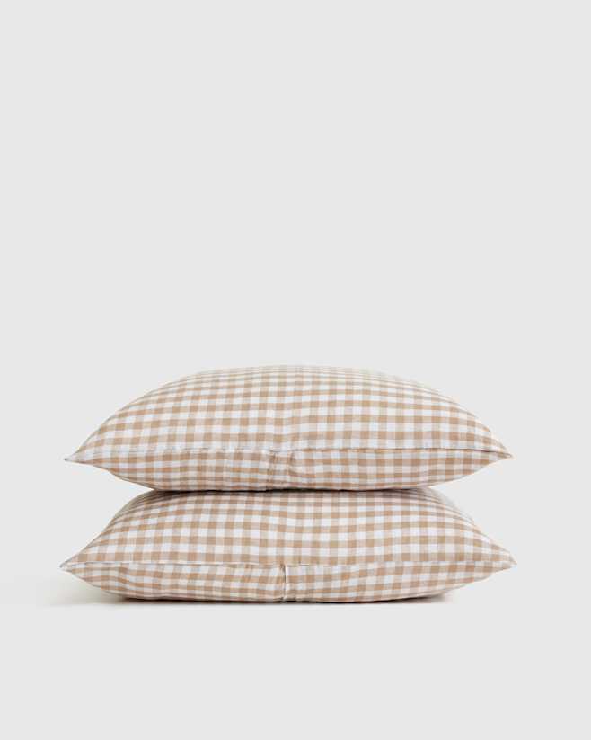 Cafe Gingham European Linen Sham Set