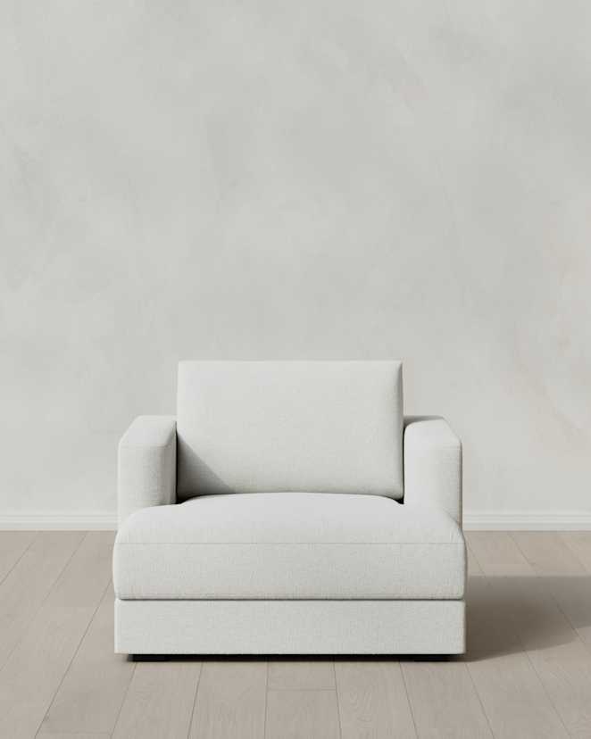 Snow Sierra Curved Arm Accent Chair in Performance Basketweave