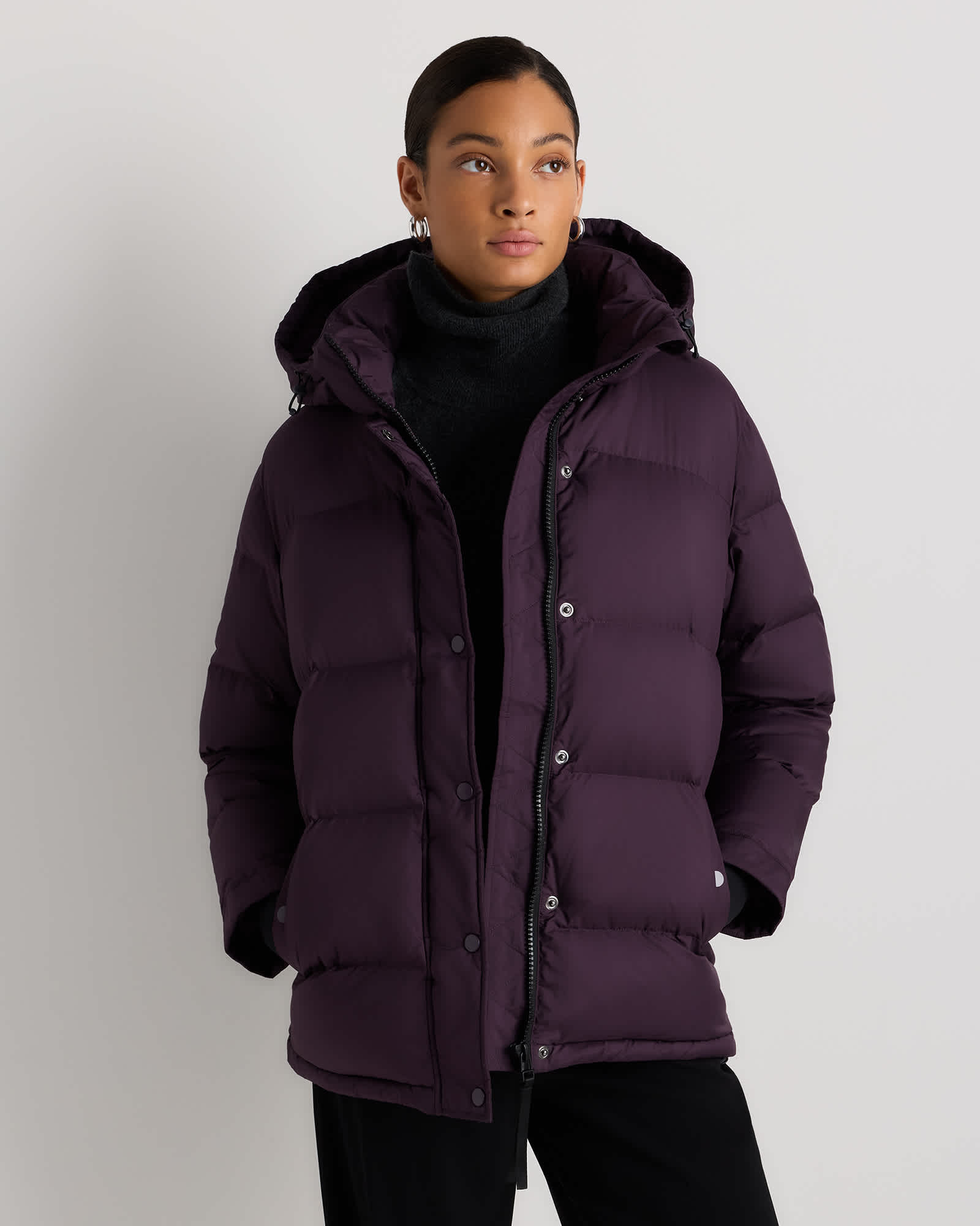 Deep Orchid Purple Blouson matelassé en duvet responsable