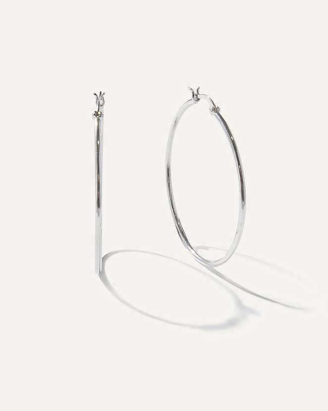 Sterling Silver Silver Statement Hoops