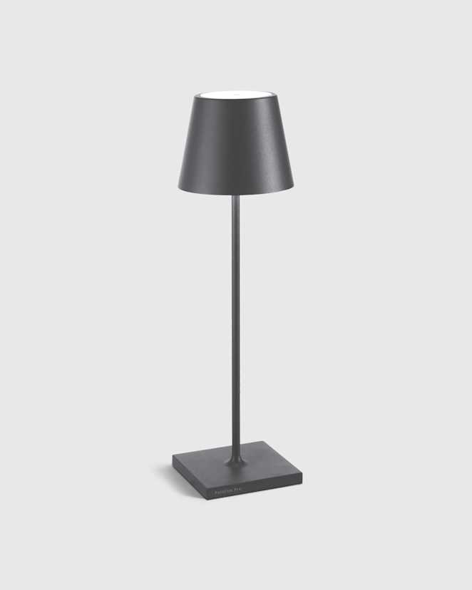 Dark Grey Poldina Pro Rechargeable Table Lamp by Zafferano