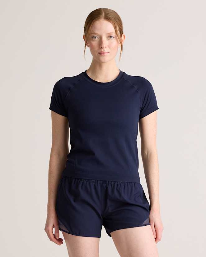 Deep Navy Seamless Waist-Length Tee