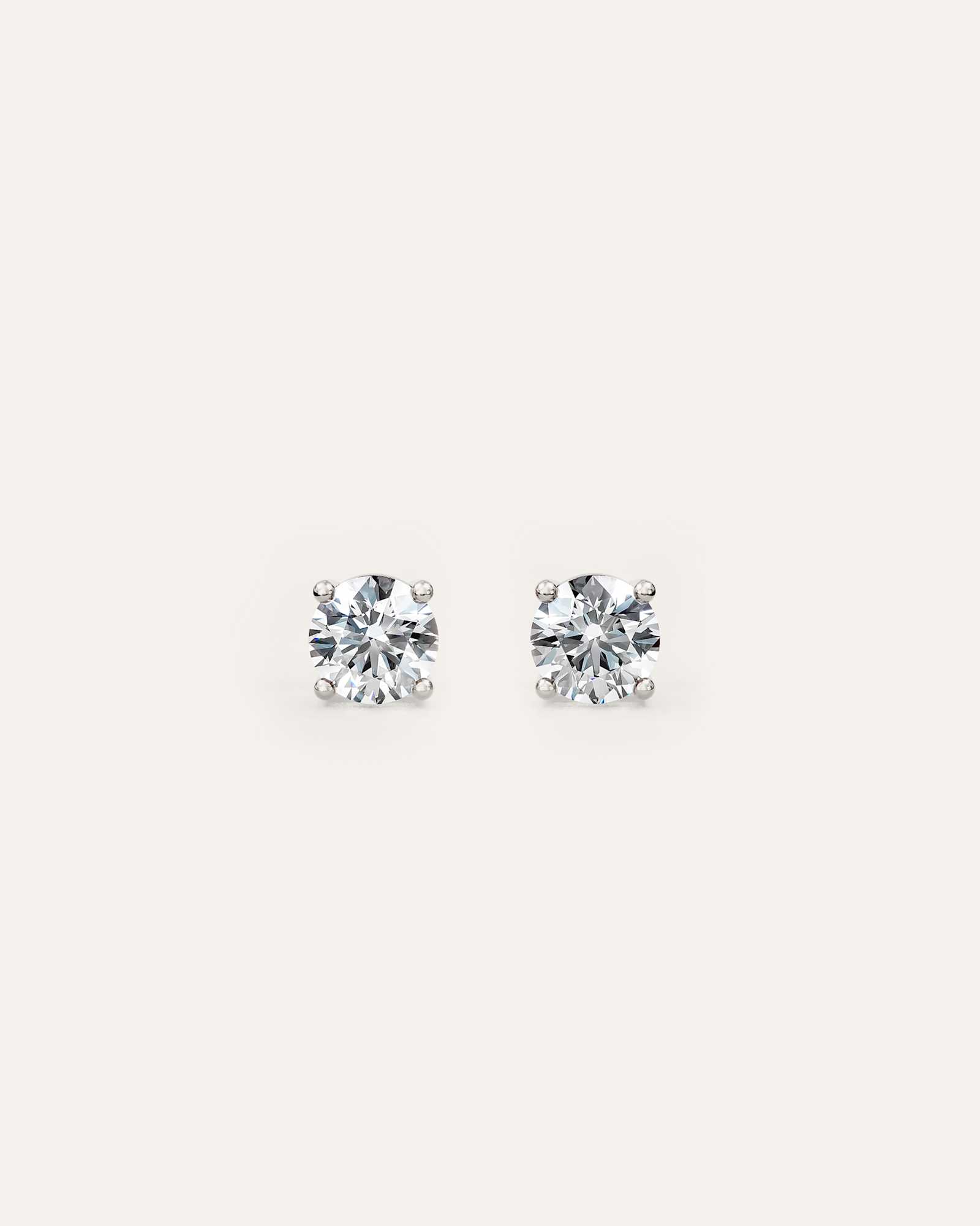 White Gold 14K Gold Lab Grown Diamond Four-Prong Solitaire Studs - 1.5ctw
