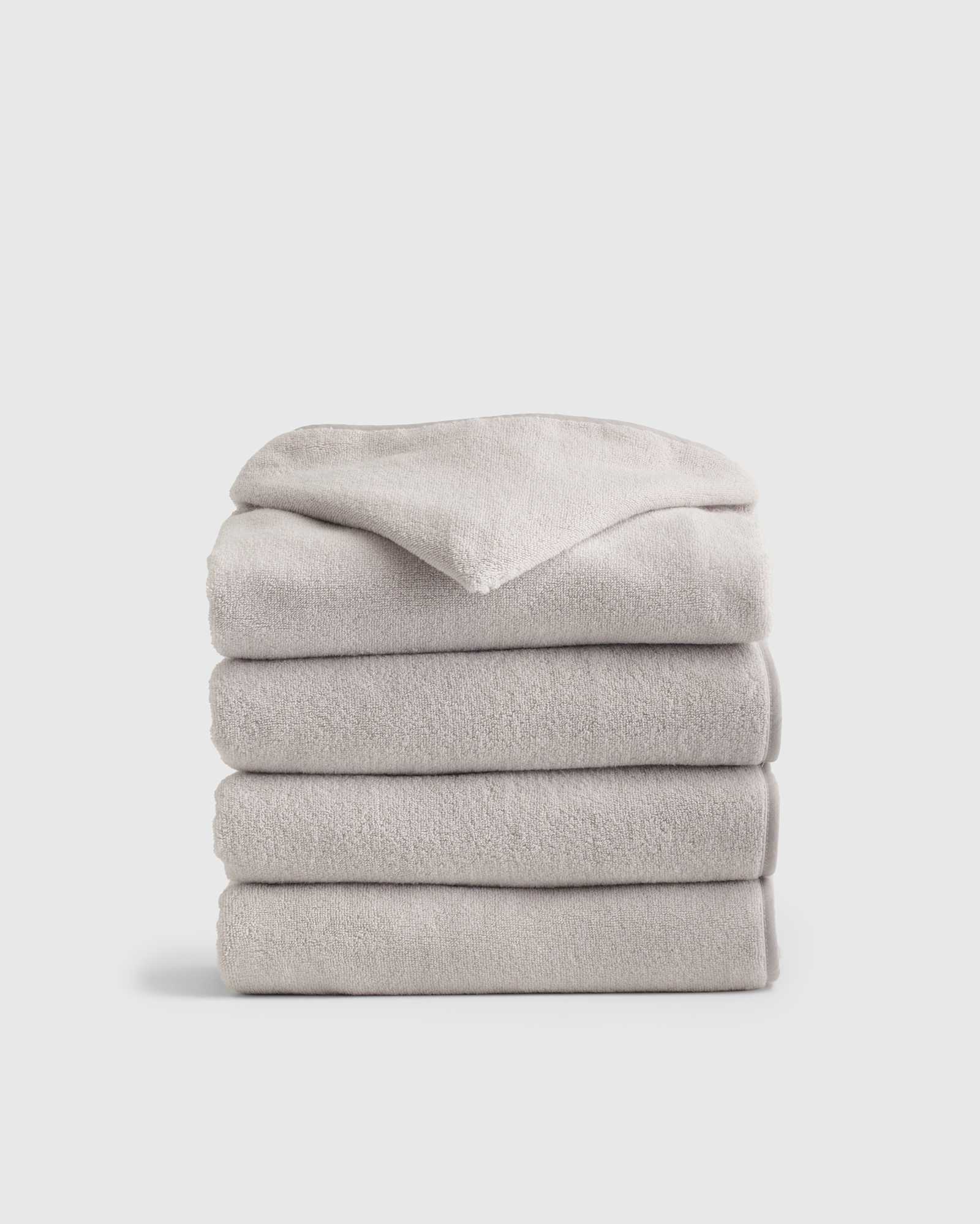 light-grey Organic Turkish Cotton Kids Hooded Towel Set 4-Pack