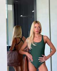 Italian Cross-Back One-Piece Swimsuit - PDP Video Thumbnail (Palm, 4x5)
