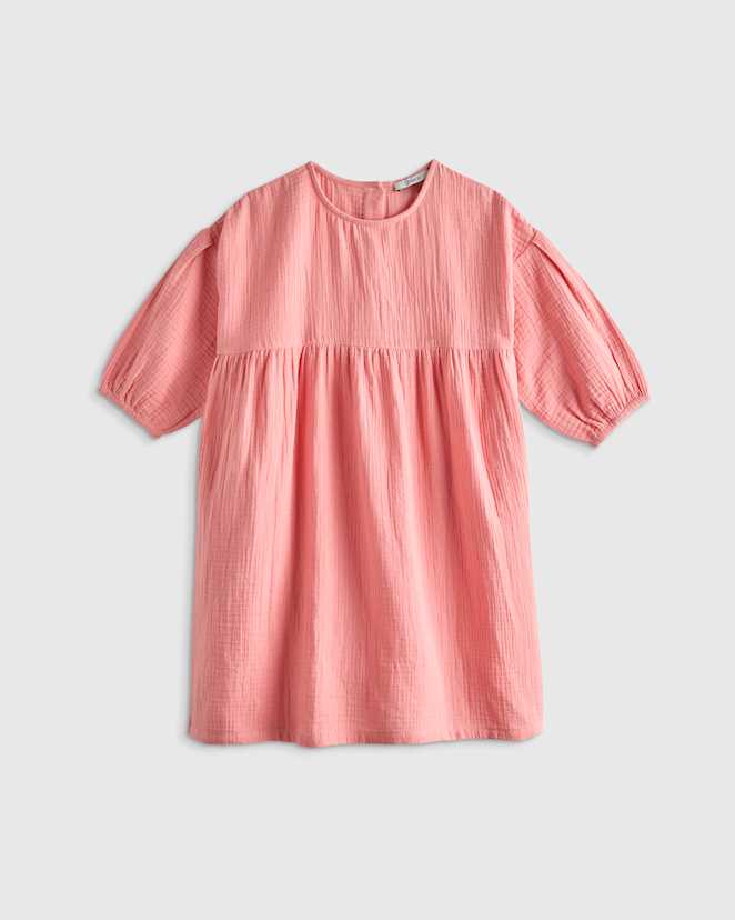 Coral Blush 100% Organic Cotton Gauze Dress