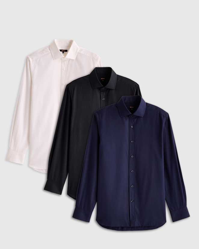 White Organic Cotton Cashmere Dress Shirt 3 Pack Bundle