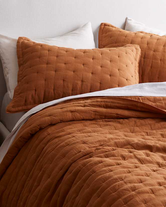 Terracotta European Linen Dream Sham Set