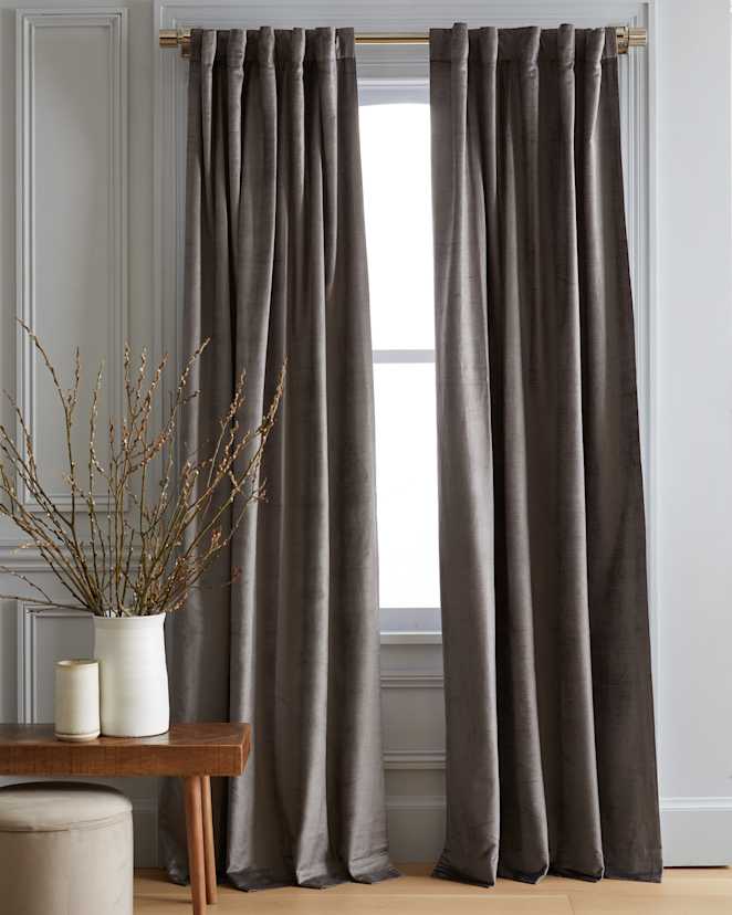 Slate Luster Velvet Curtain