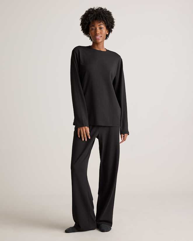 Bold Black Dream Lounge Oversized Long Sleeve Pajama Set