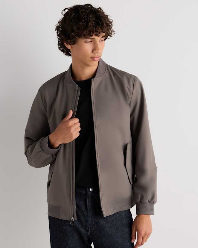 Charcoal Water-Resistant Flex Bomber Jacket