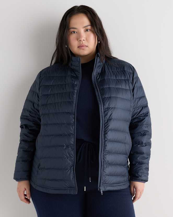 Atlas Navy Lightweight Down Packable Puffer Jacket