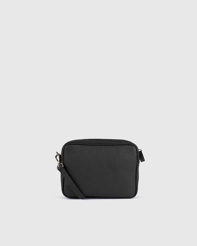 Black Italian Leather Crossbody Bag