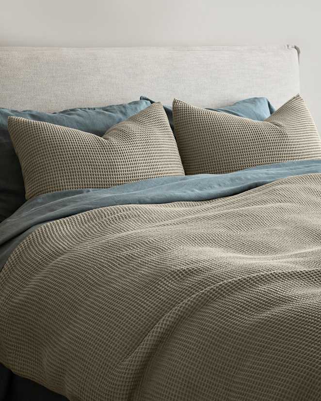Dried Sage Organic Waffle Sham Set