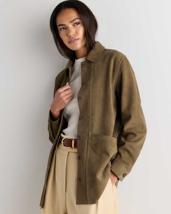 Willow Green 100% Suede Chore Jacket