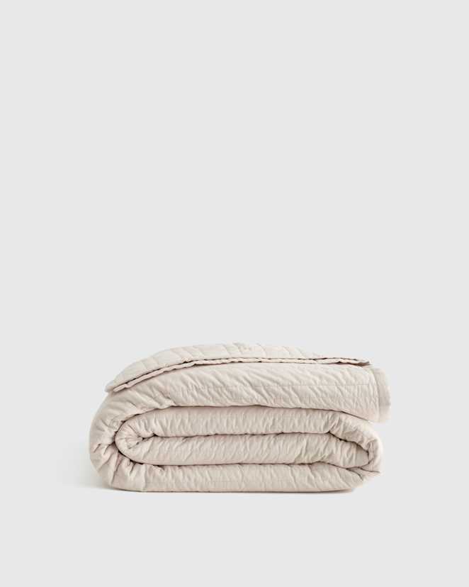 Sand Organic Cotton Stripe Stitch Quilt