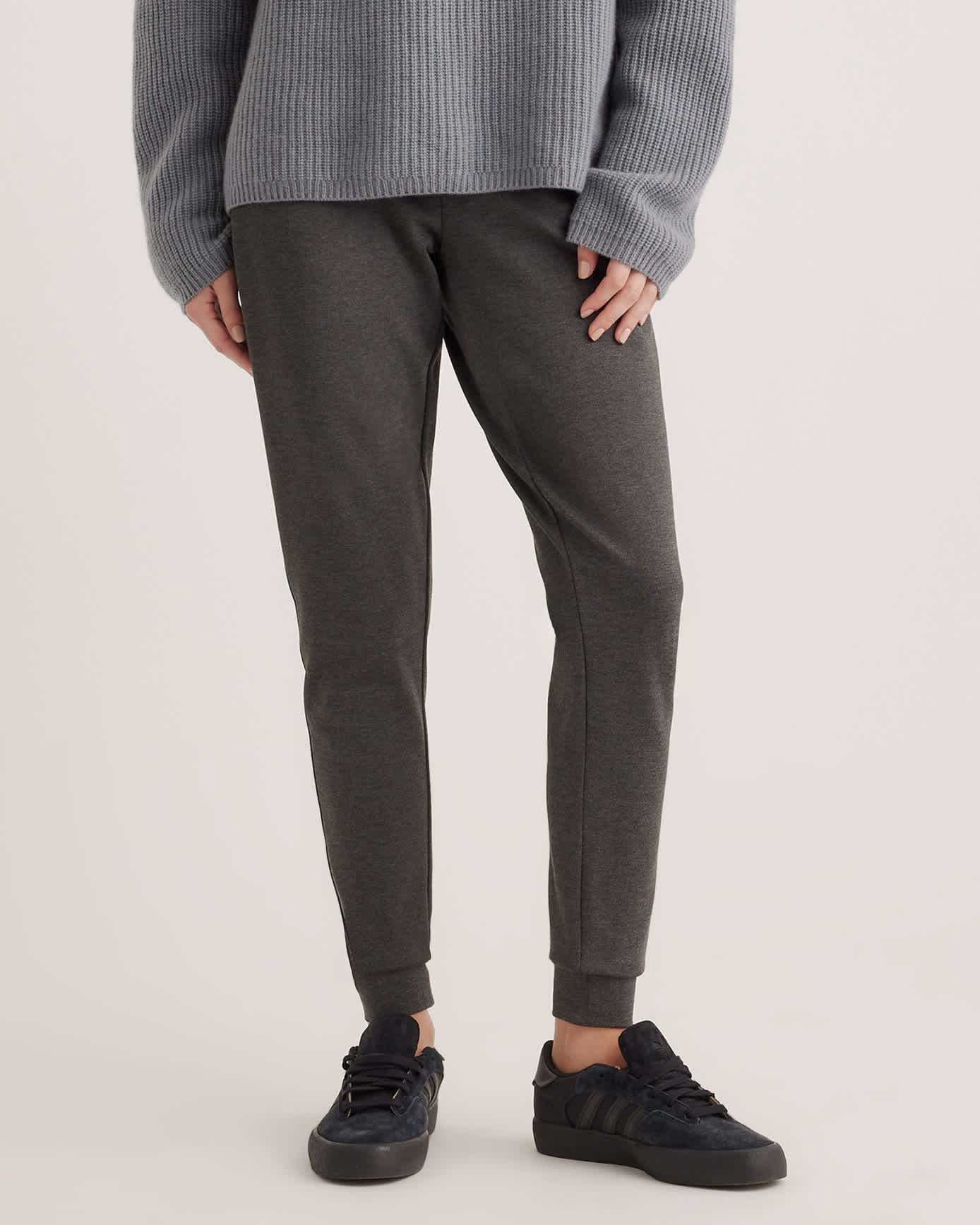 charcoal Ultra-Stretch Ponte Jogger Pants