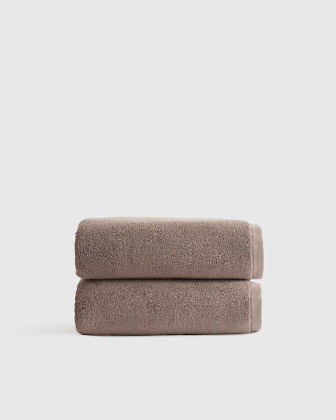 Heather Brown Plush Organic Turkish Cotton Bath Towel (Set of 2)
