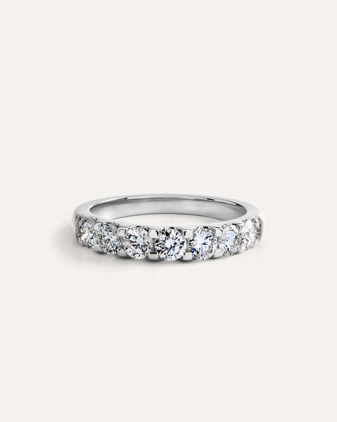White Gold 14K Gold Natural Diamond Seven Stone Band - 1ctw