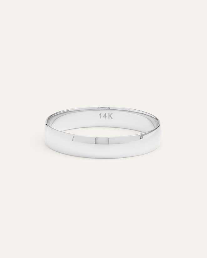 White Gold 14K Gold Lightweight Round Edge Band