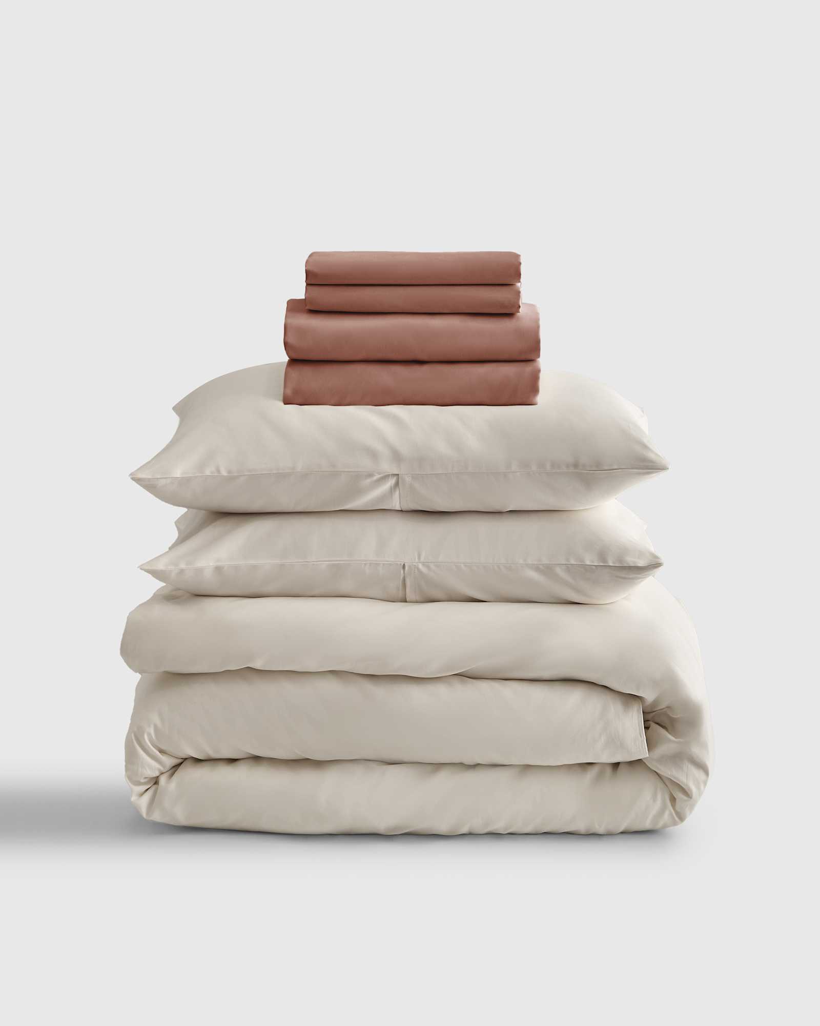 Sateen sandclay duvet bundle