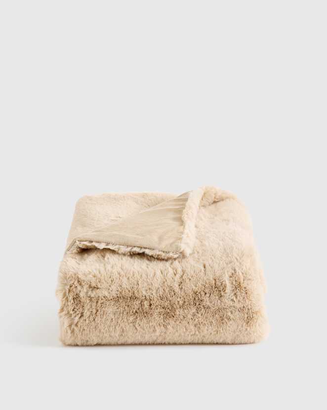 Champagne Luxury Faux Fur Throw