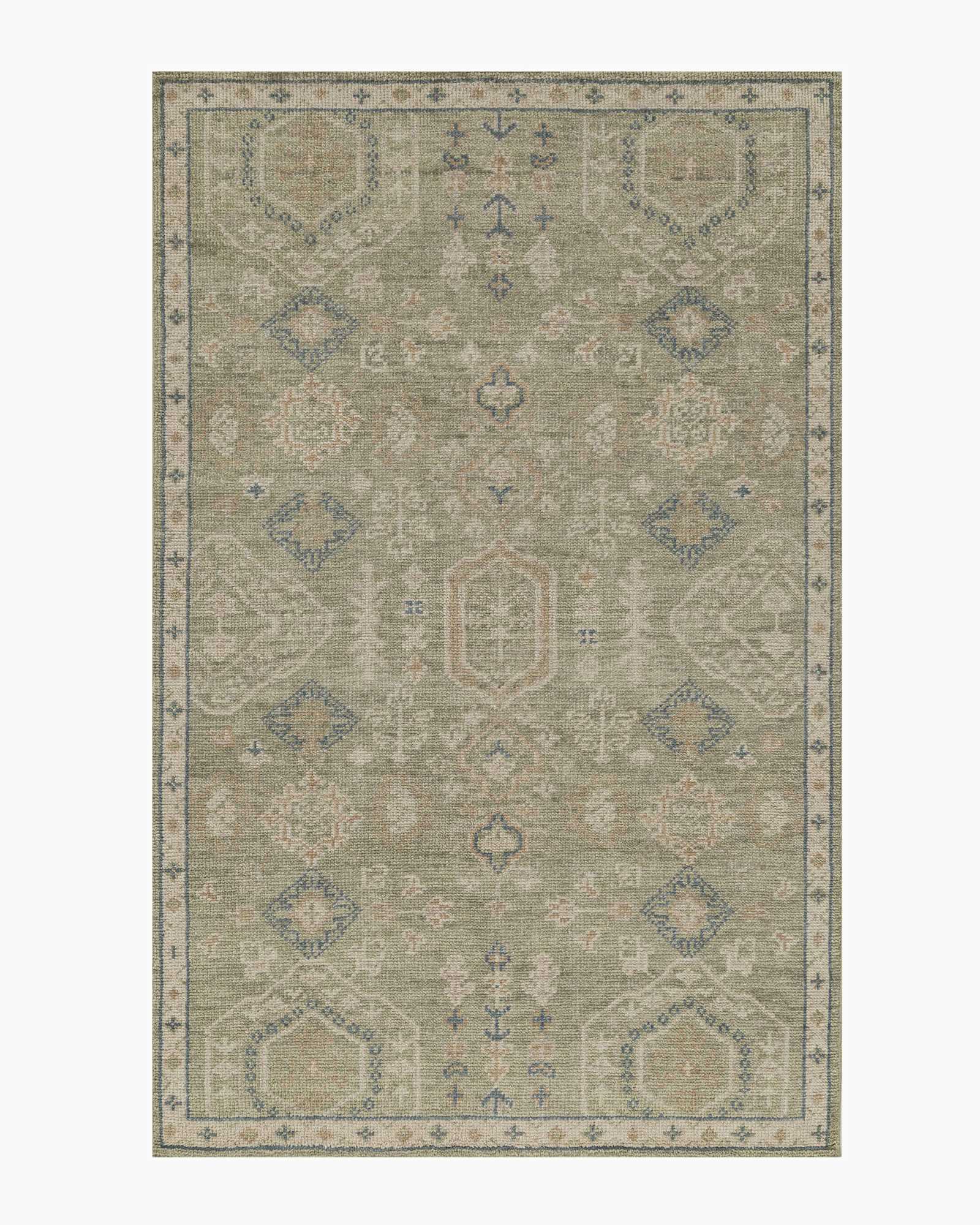 Green Fara Hand-Knotted Wool Rug