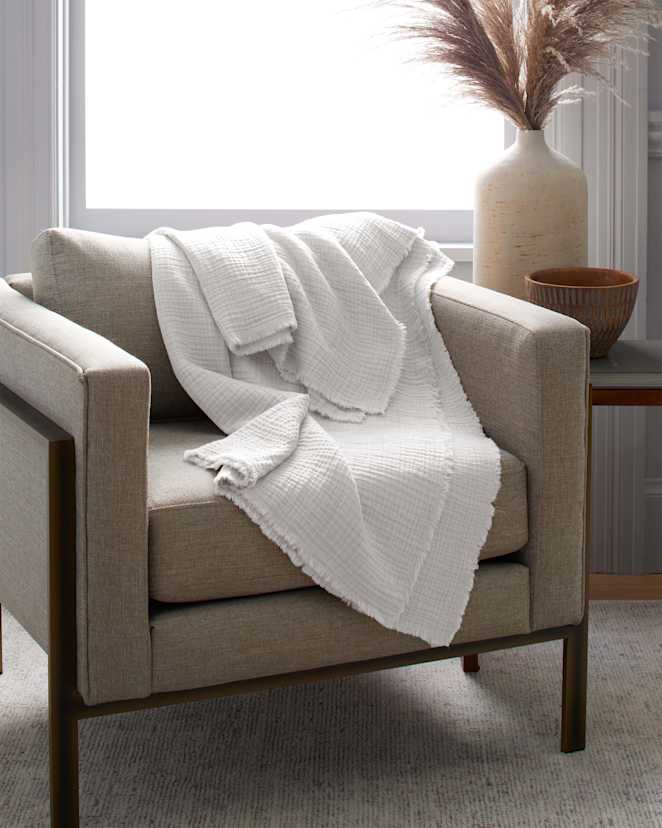 White Plaid en gaze de coton biologique