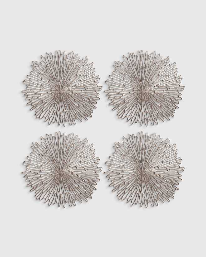 Gunmetal Pressed Bloom Placemats, Set of 4 by Chilewich