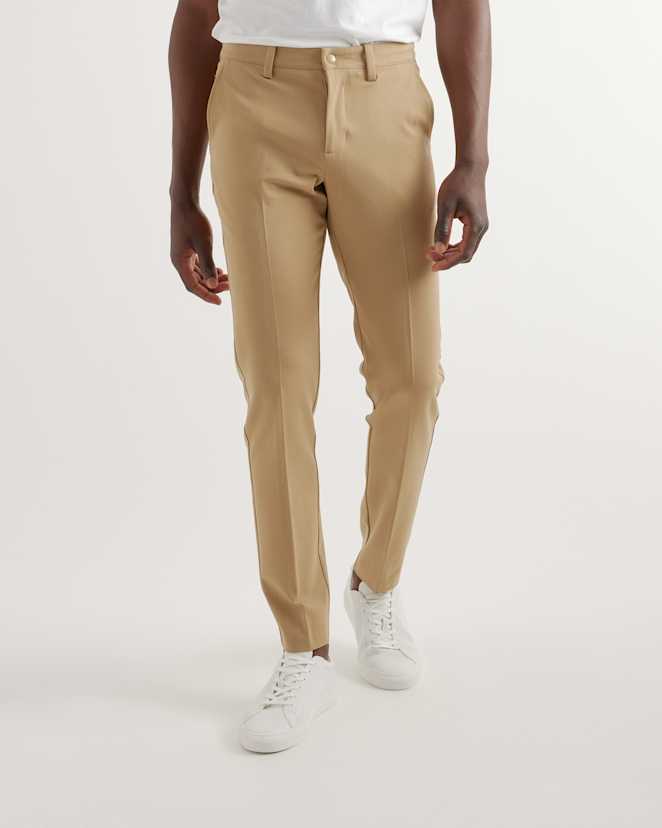 Khaki Ultra-Stretch 24/7 Smart Chinos - Athletic Tapered